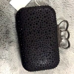Black rhinestone clutch